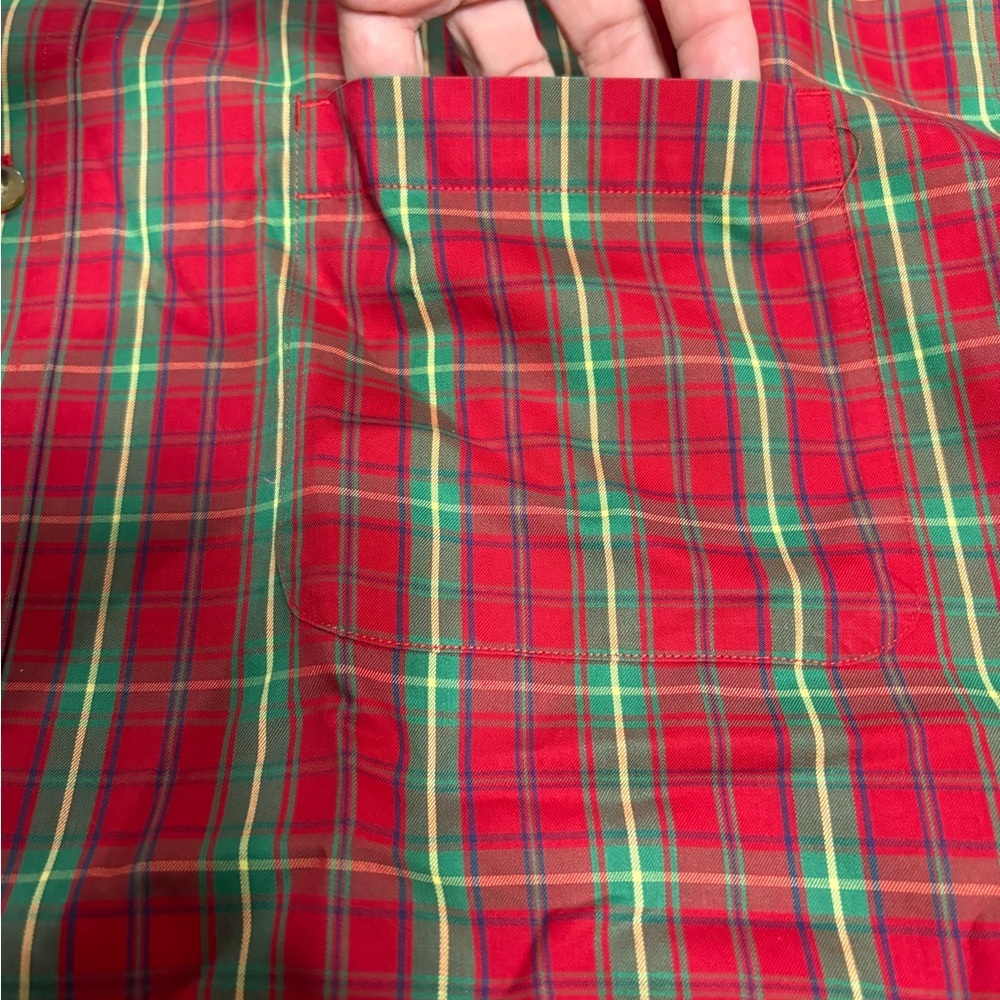 CABELAS SIZE 2XL TALL MENS RED & GREEN PLAID LONG SLEEVE SHIRT - Picture 4 of 5